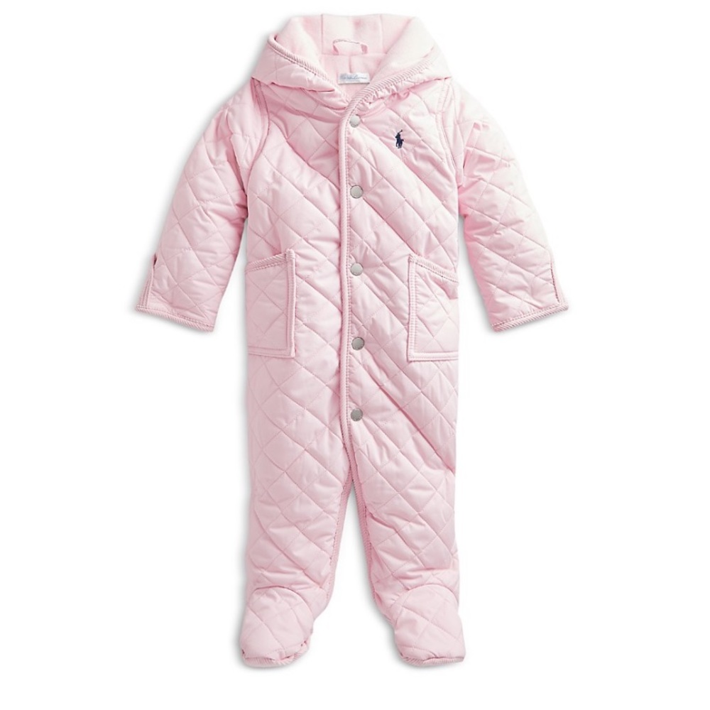 Ralph Lauren Baby Girl Hooded Barn Bunting Snowsuit Light Pink Size 6Months